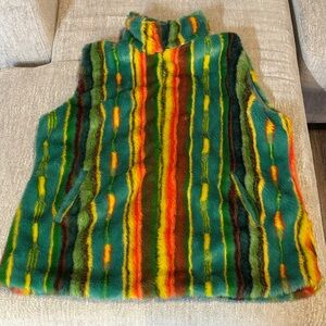 L&B Multicolor Furry Womens Vest